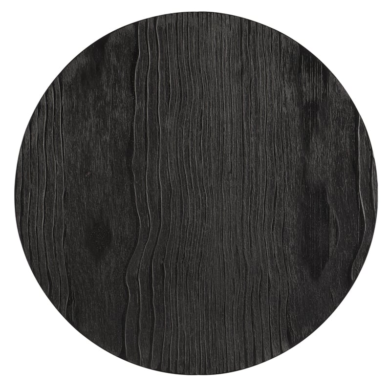 Hooker Furniture Chapman Veneers and Metal Shou Sugi Ban Side Table in Black