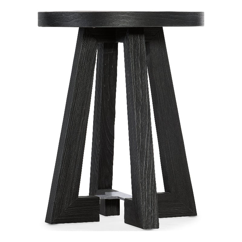 Hooker Furniture Chapman Veneers and Metal Shou Sugi Ban Side Table in Black