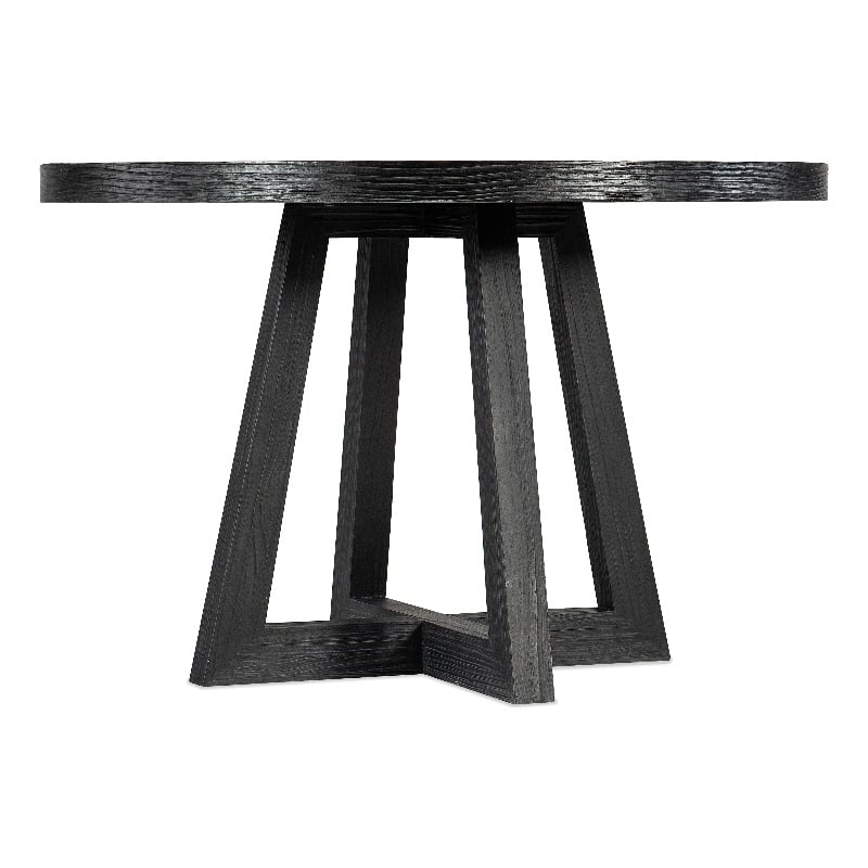 Hooker Furniture Chapman Wood Shou Sugi Ban Petite Round Dining Table in Black