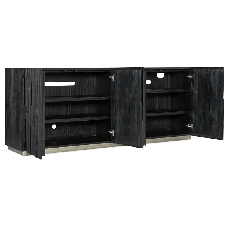 Hooker Furniture Chapman Wood Shou Sugi Ban Entertainment Console in Black