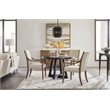 Hooker Furniture Chapman Oak and Fabric Upholstered Arm Chair in Brown White