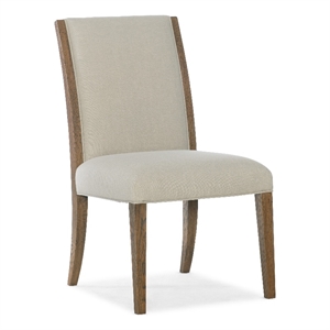 Hooker Furniture Chapman Oak and Fabric Upholstered Side Chair in Brown White