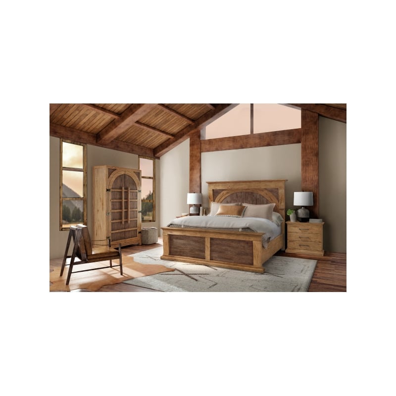 Hooker Furniture Big Sky Veneers and Solid Wood Three Drawer Nightstand in Brown