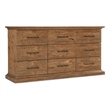 Hooker Furniture Big Sky Veneers and Solid Wood Nine Drawer Dresser in Brown