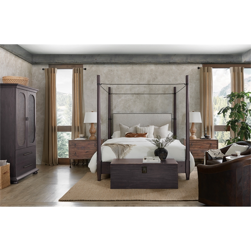 Hooker Furniture Big Sky Veneers Wood Small Wardrobe in Black