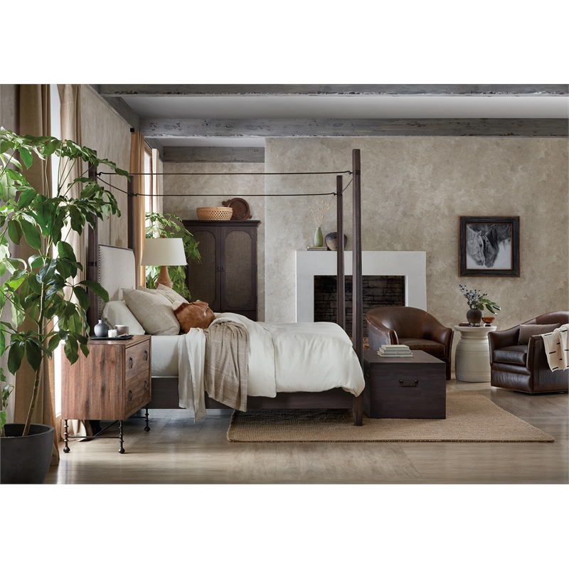 Hooker Furniture Big Sky Veneers Wood Small Wardrobe in Black