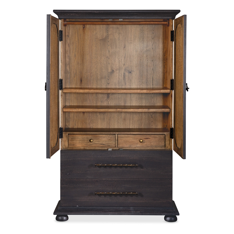 Hooker Furniture Big Sky Veneers Wood Small Wardrobe in Black