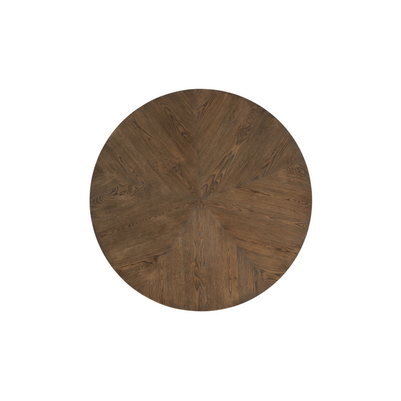 Hooker Furniture Chapman Round Veneers and Metal Cocktail Table in Brown/White