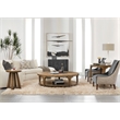 Hooker Furniture Chapman Round Veneers and Metal Cocktail Table in Brown/White