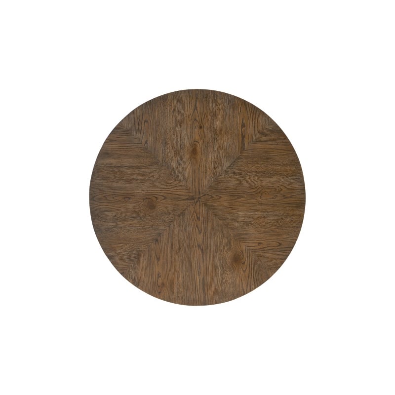 Hooker Furniture Chapman Round Veneers and Metal Side Table in Brown/White