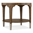 Hooker Furniture Chapman Round Veneers and Metal Side Table in Brown/White
