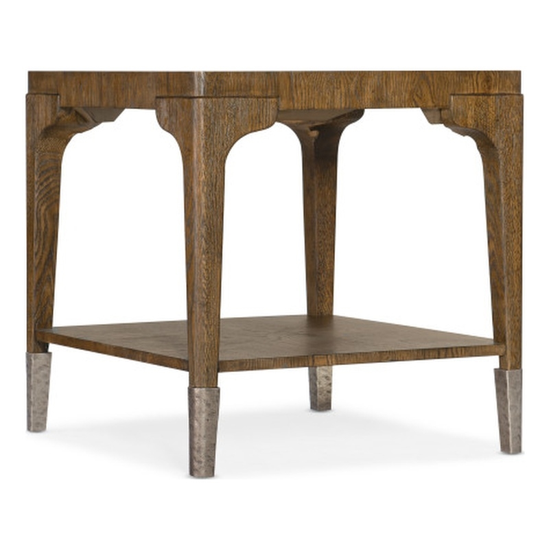 Hooker Furniture Chapman Rectangle Veneers and Metal End Table in Brown/White