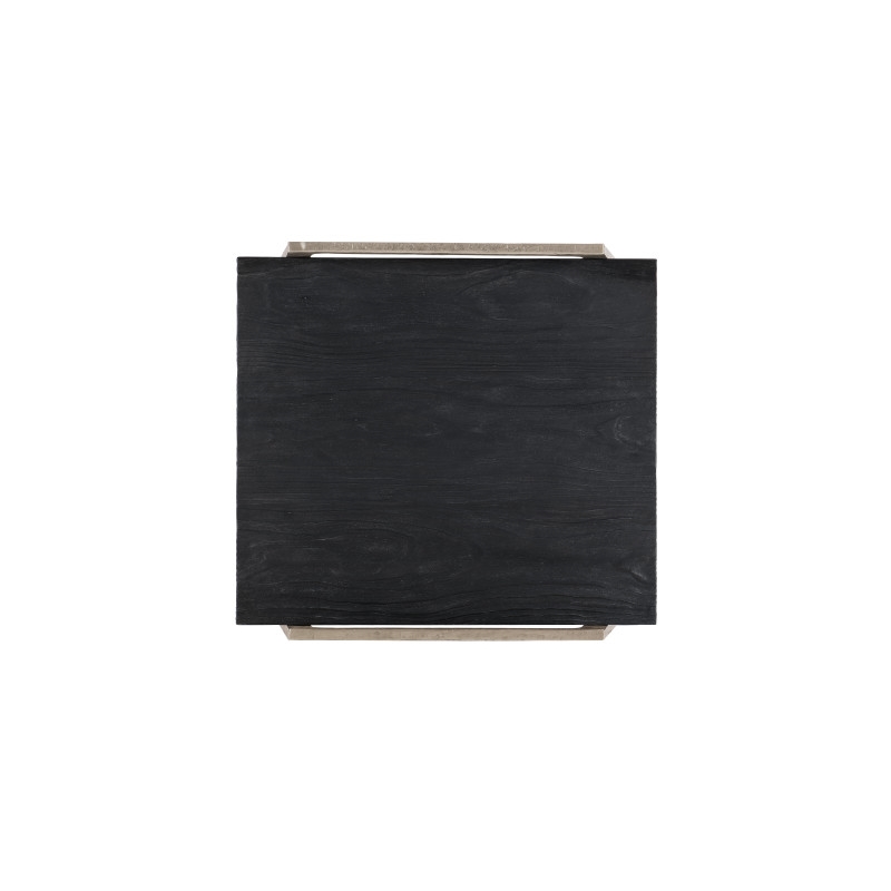 Hooker Furniture Chapman Veneers and Metal Shou Sugi Ban End Table in Black