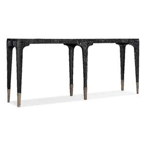 hooker furniture chapman veneers and metal shou sugi ban console table in black