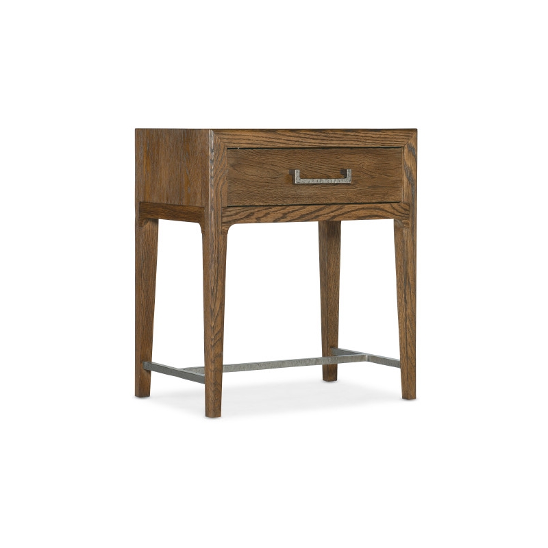 Hooker Furniture Chapman Veneers and Metal Nightstand in Brown/White