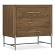 Hooker Furniture Chapman Three-Drawer Veneers Metal Nightstand in Brown/White