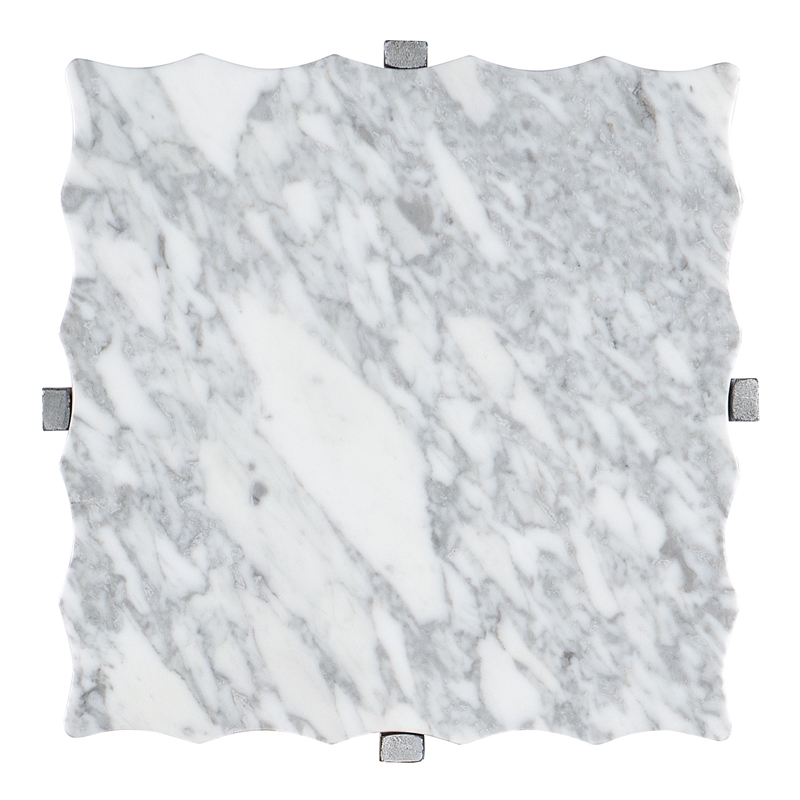 Hooker Furniture Melange Glendon Veneers and Metal Side Table in Silver