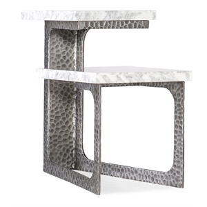 hooker furniture melange georgie veneers and metal side table in silver