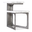 Hooker Furniture Melange Georgie Veneers and Metal Side Table in Silver