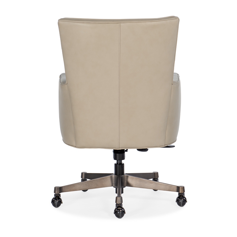 hooker furniture rosa leather and metal executive swivel tilt chair in beige