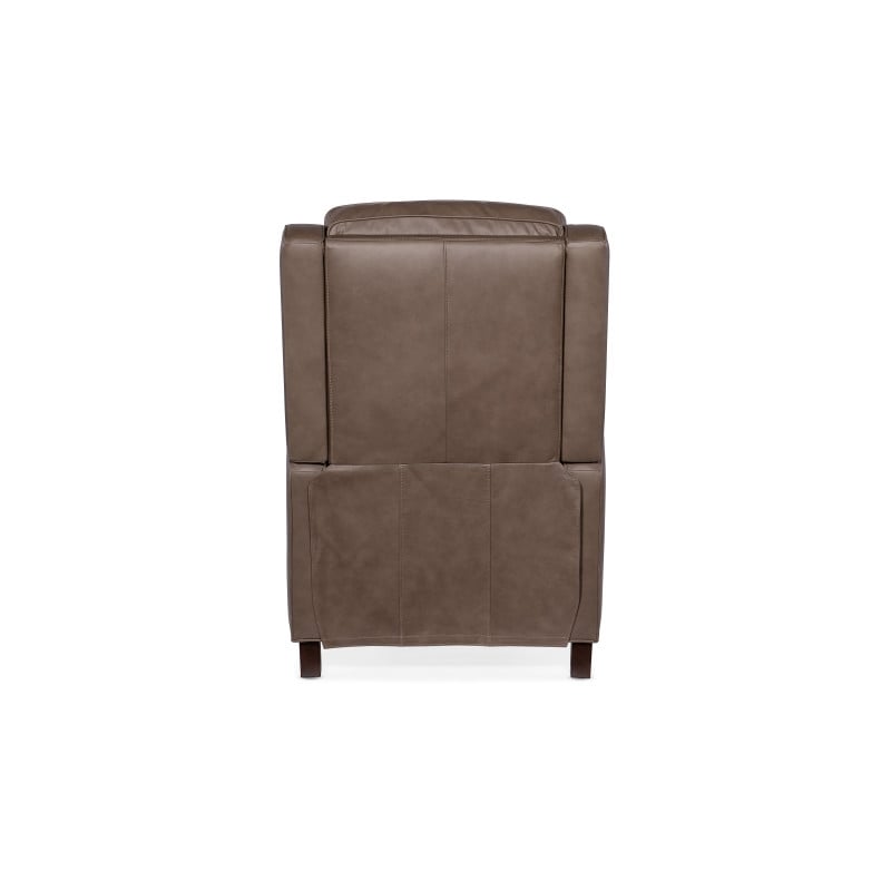 Hooker Furniture Leather and Wood Tricia Manual Push Back Recliner in Gray