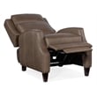 Hooker Furniture Leather and Wood Tricia Manual Push Back Recliner in Gray