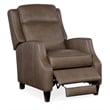 Hooker Furniture Leather and Wood Tricia Manual Push Back Recliner in Gray