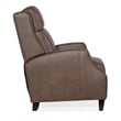 Hooker Furniture Leather and Wood Tricia Manual Push Back Recliner in Gray