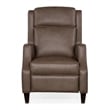 Hooker Furniture Leather and Wood Tricia Manual Push Back Recliner in Gray