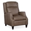 Hooker Furniture Leather and Wood Tricia Manual Push Back Recliner in Gray