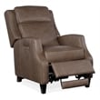 Hooker Furniture Tricia Leather Wood Power Recliner with Power Headrest in Gray