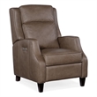 Hooker Furniture Tricia Leather Wood Power Recliner with Power Headrest in Gray
