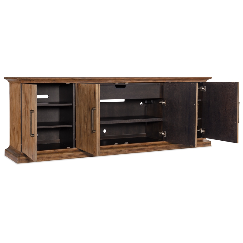 Hooker Furniture Big Sky Veneers and Solid Wood Media Console in Brown