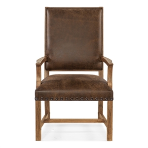 Hooker Furniture Big Sky Wood Leather and Resin Host Chair in Brown
