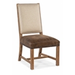Hooker Furniture Big Sky Wood Fabric Leather Side Chair in Brown