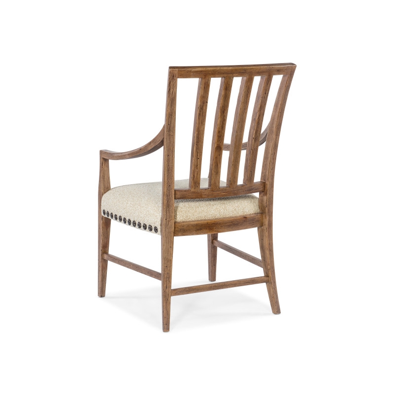 Hooker Furniture Big Sky Wood and Fabric Arm Chair in Brown