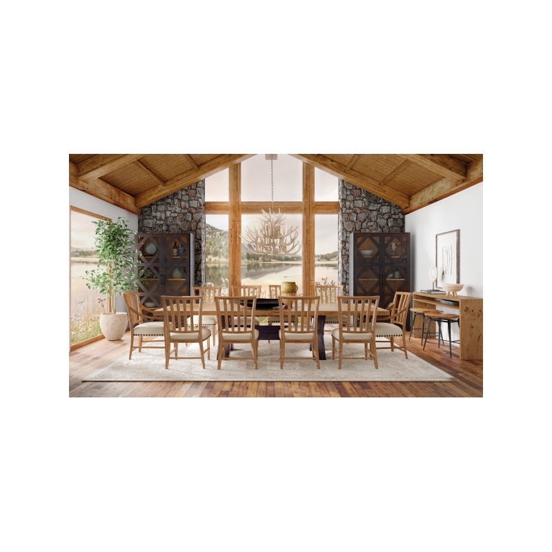 Hooker Furniture Big Sky Wood and Fabric Arm Chair in Brown