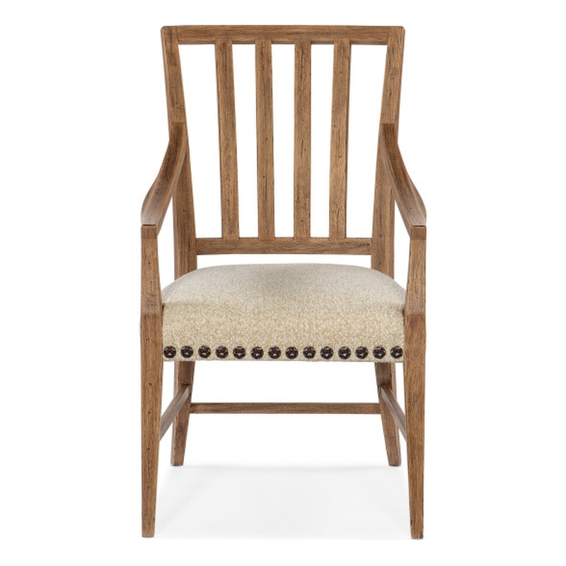 Hooker Furniture Big Sky Wood and Fabric Arm Chair in Brown