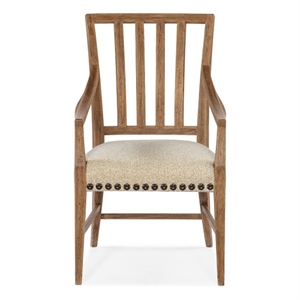 Hooker Furniture Big Sky Wood and Fabric Arm Chair in Brown