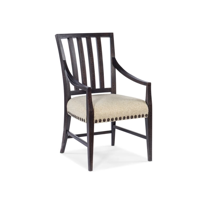 Hooker Furniture Big Sky Wood and Fabric Arm Chair in Black