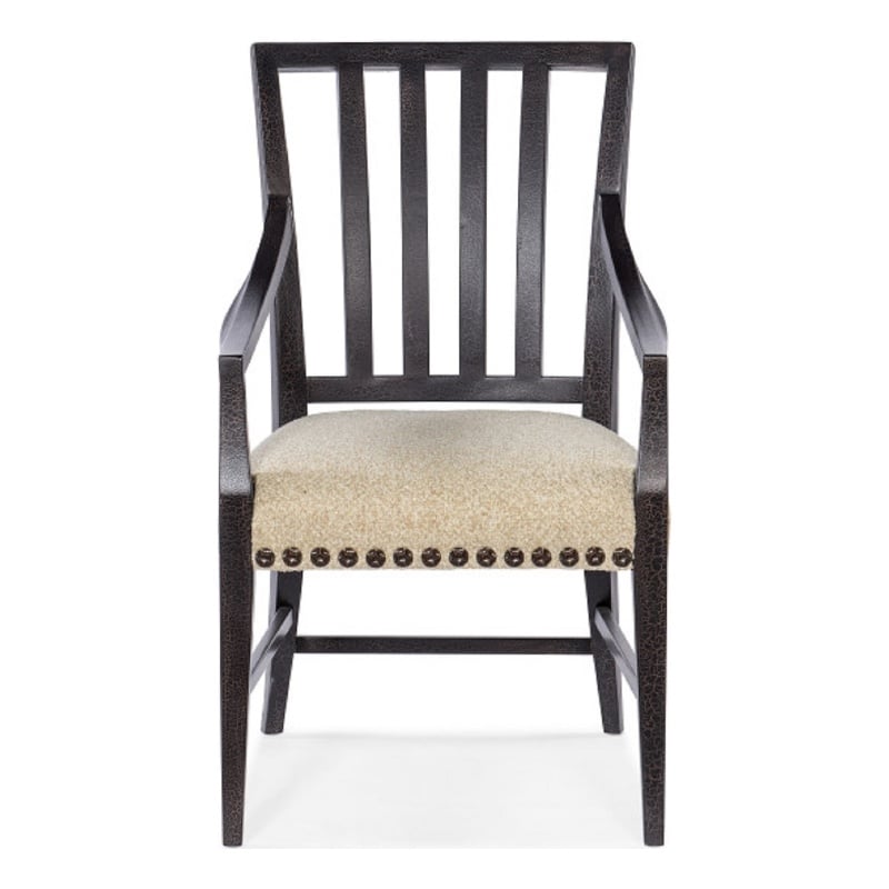 Hooker Furniture Big Sky Wood and Fabric Arm Chair in Black