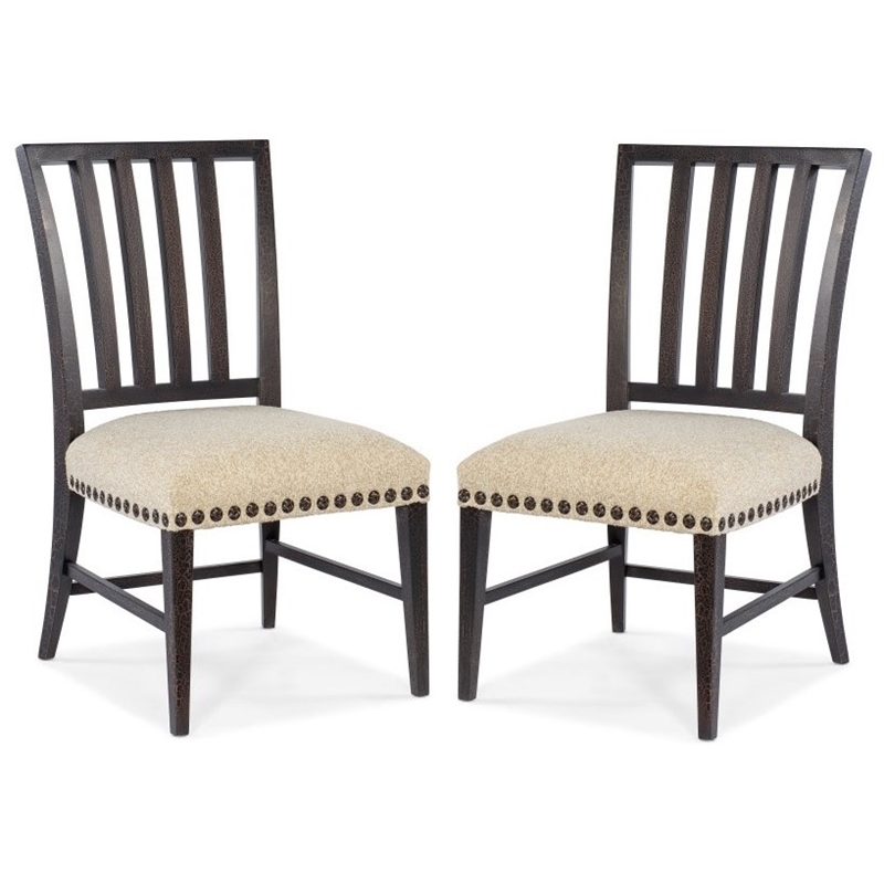 Hooker Furniture Big Sky Wood and Fabric Side Chair in Black