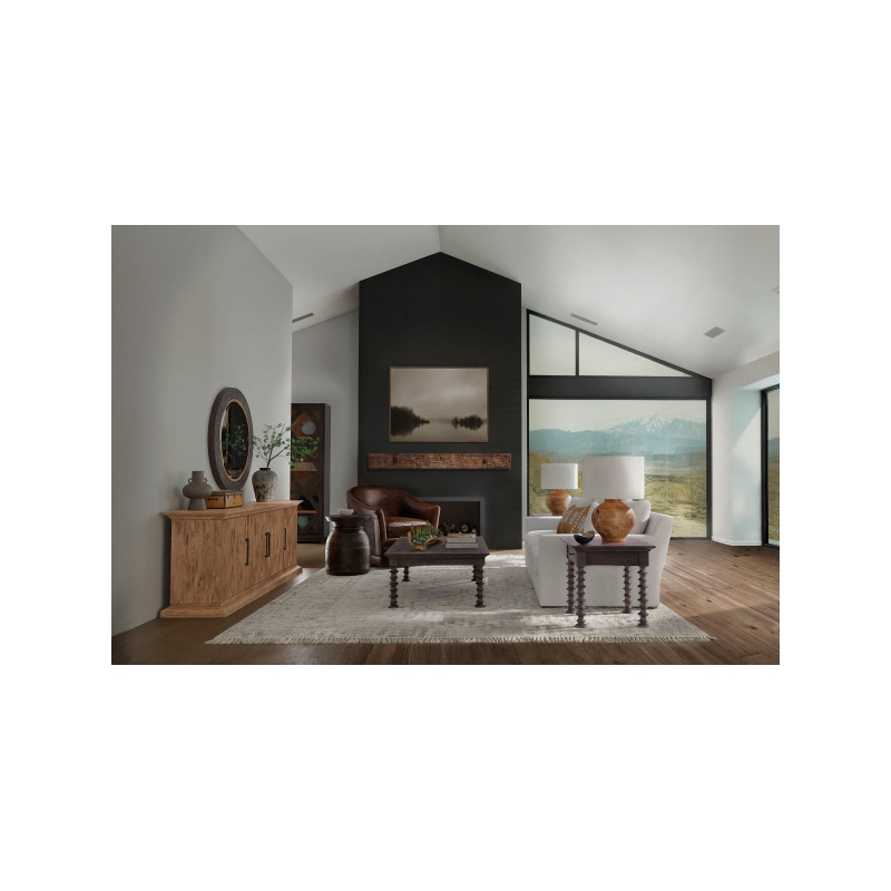 Hooker Furniture Big Sky Wood Turned Leg Cocktail Table in Black