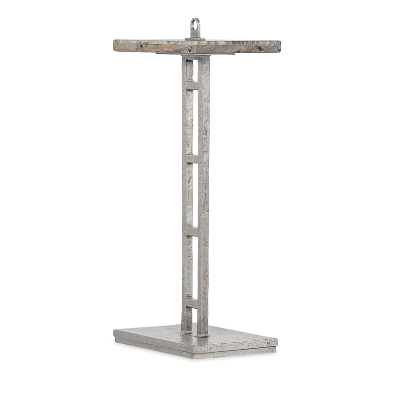 Hooker Furniture Chapman Metal and Stone Accent Table in Silver Finish