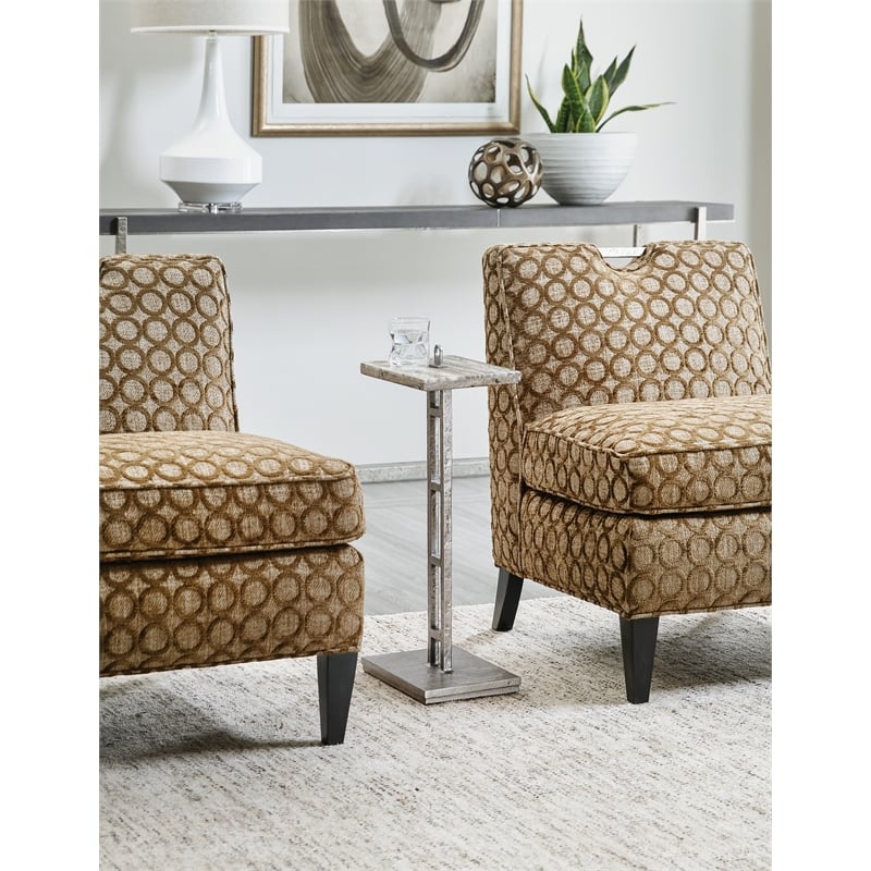 Hooker Furniture Chapman Metal and Stone Accent Table in Silver Finish