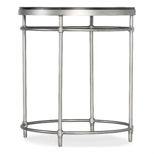 Hooker Furniture St. Armand Modern Round End Table in Black and Brushed Pewter