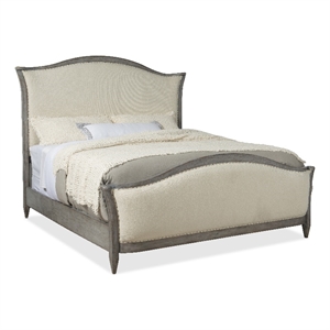 Hooker Furniture Ciao Bella Cal King Upholstered Bed in Speckled Gray