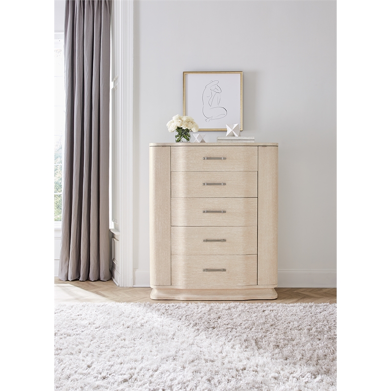 Hooker Furniture Nouveau Chic 5-Drawers Wood Bedroom Chest in Sandstone