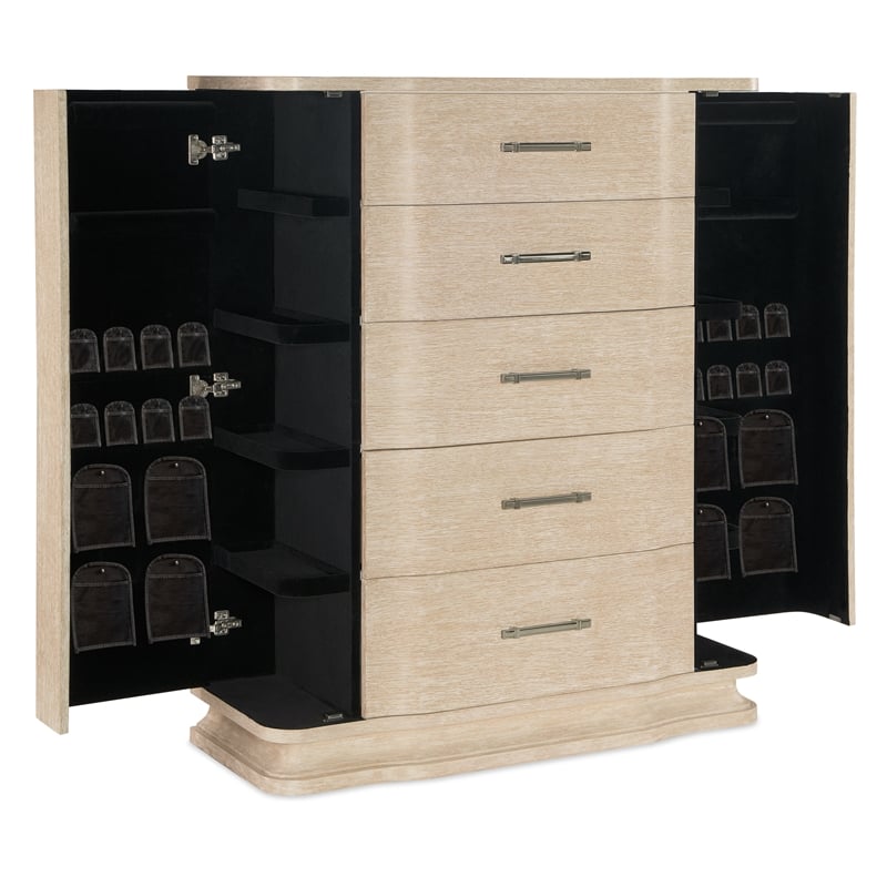 Hooker Furniture Nouveau Chic 5-Drawers Wood Bedroom Chest in Sandstone