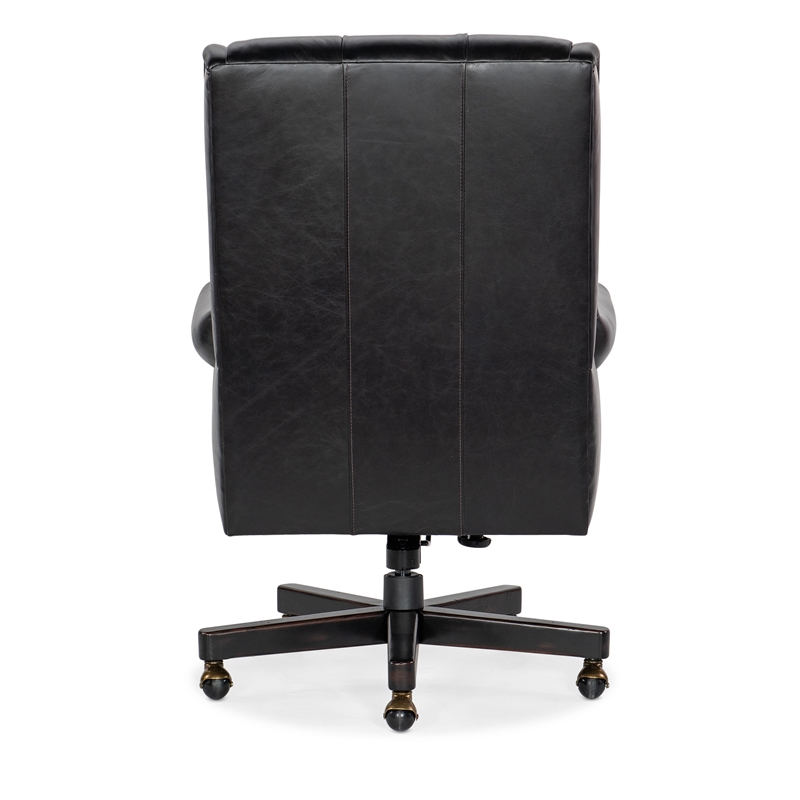 Charleston Leather Executive Swivel Tilt Chair in Black by Hooker Furniture